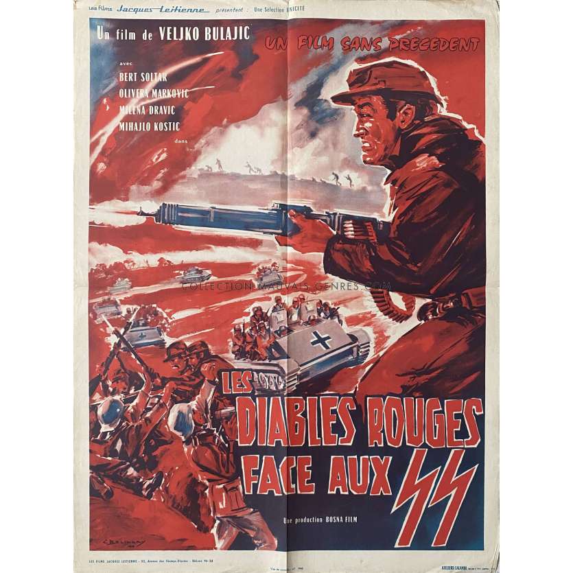 KOZARA French Movie Poster- 23x32 in. - 1962 - Veljko Bulajic, Bert Sotlar