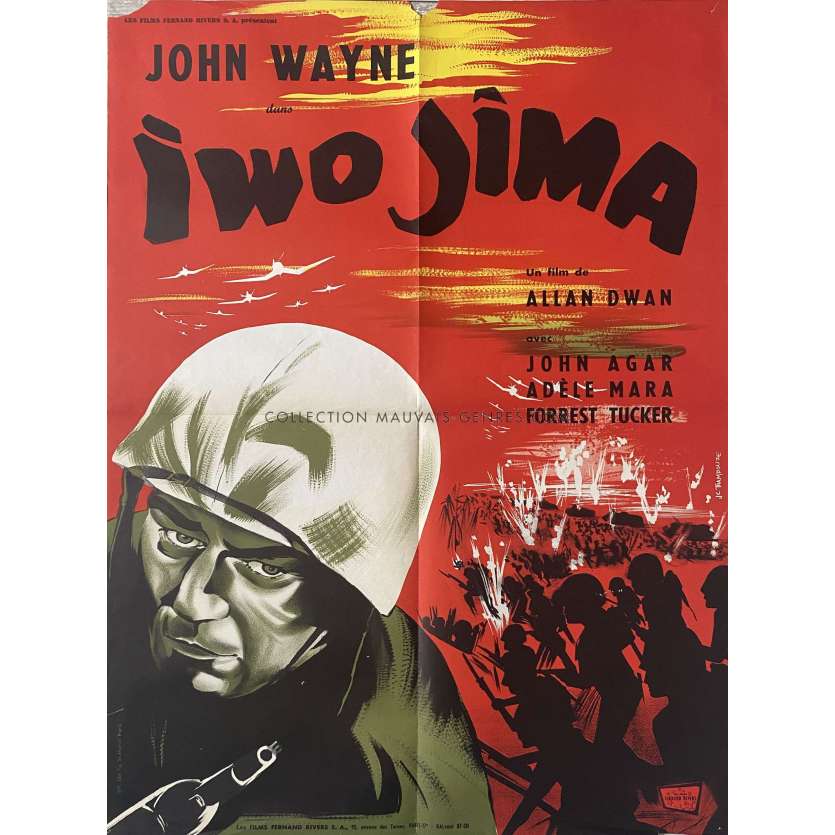 IWO JIMA Affiche de film- 60x80 cm. - 1949 - John Wayne, Allan Dwan