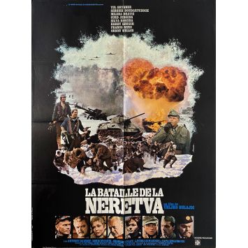 BATTLE OF NERETVA French Movie Poster- 23x32 in. - 1969 - Veljko Bulajic, Yul Brynner