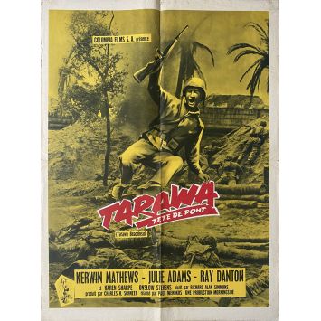 TARAWA BEACHHEAD French Movie Poster- 23x32 in. - 1958 - Paul Wendkos, Kerwin Mathews
