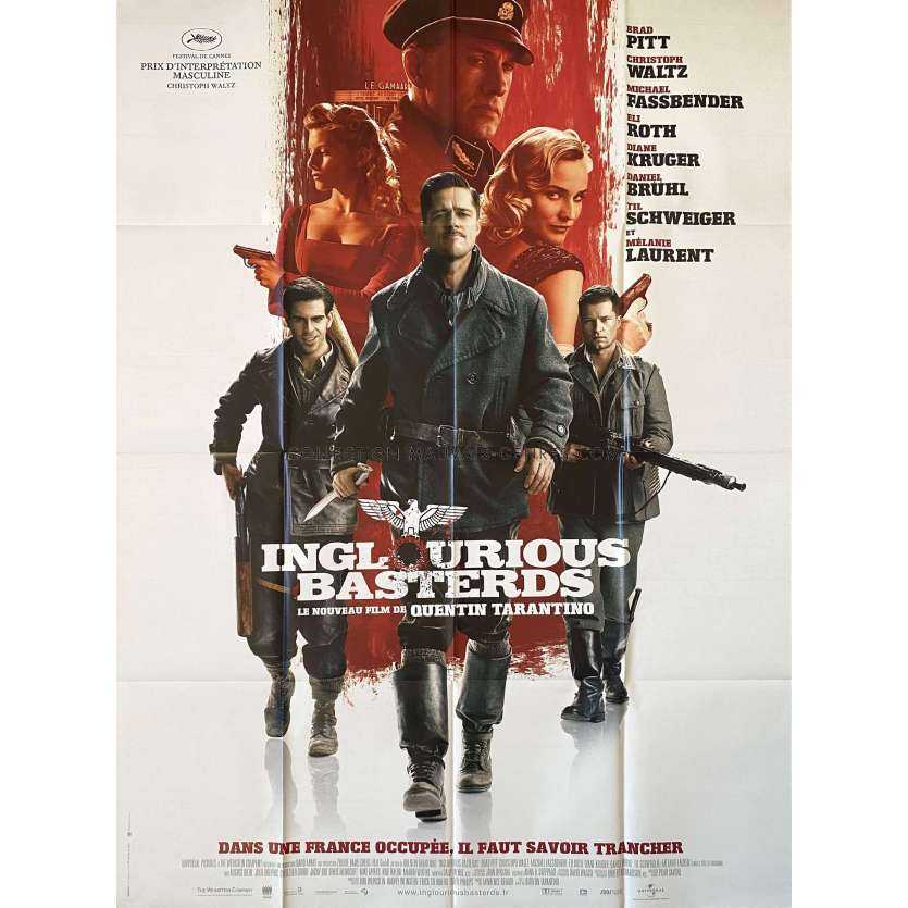 INGLOURIOUS BASTERDS Affiche de film- 120x160 cm. - 2009 - Brad Pitt, Quentin Tarantino