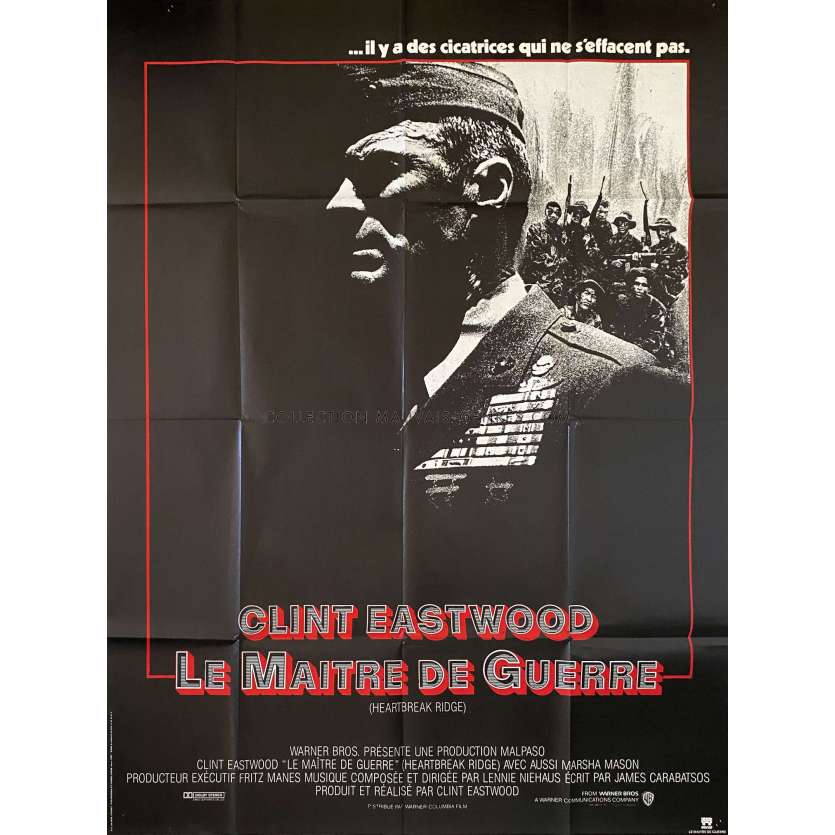 HEARTBREAK RIDGE French Movie Poster- 47x63 in. - 1986 - Clint Eastwood, Mario Van Peebles