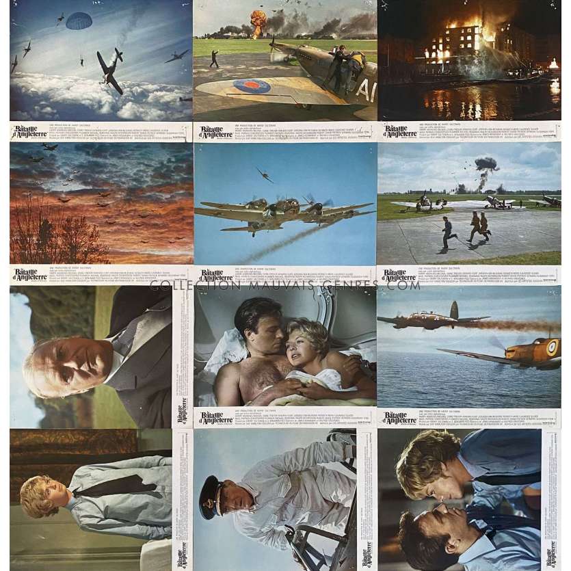 THE BATTLE OF BRITAIN French Lobby Cards x12 - set A - 9x12 in. - 1969 - Guy Hamilton, Michael Caine