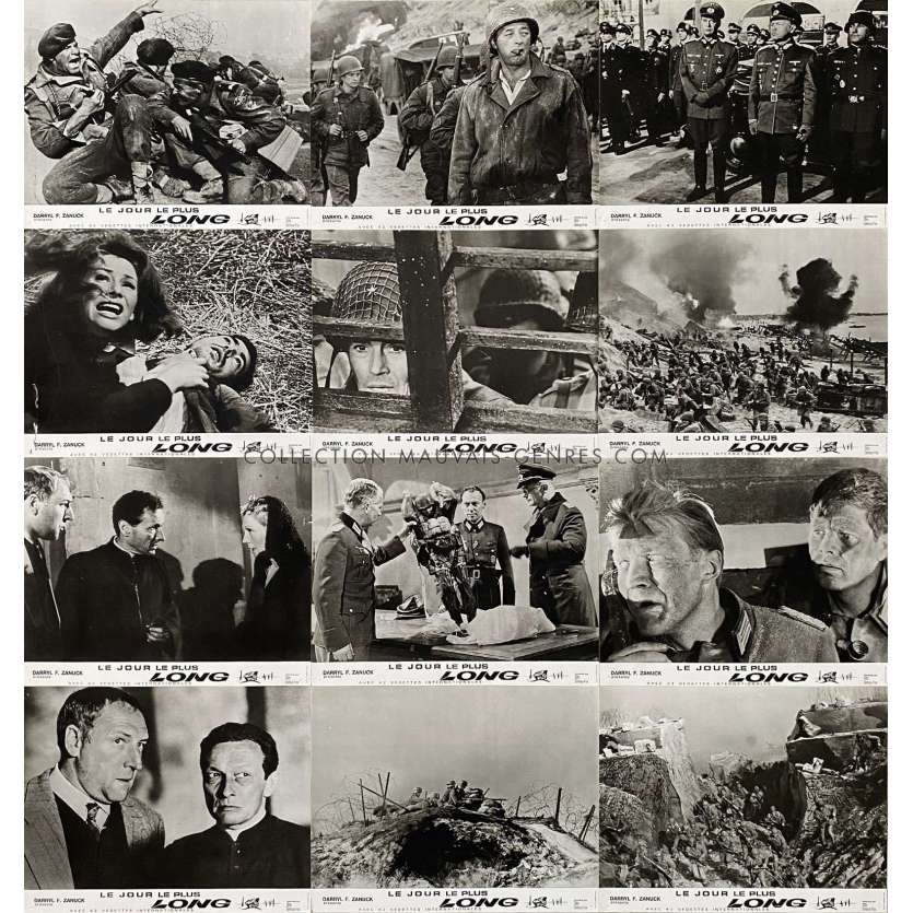 THE LONGEST DAY French Lobby Cards x12 - set B - 9x12 in. - 1962 - Ken Annakin, John Wayne