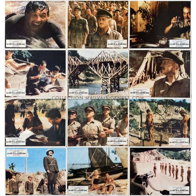 THE BRIDGE ON THE RIVER KWAI French Lobby Cards x12 - 10x12 in. - 1957 - David Lean, William Holden