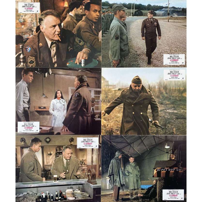 THE SERGEANT French Lobby Cards x6 - set A - 9x12 in. - 1968 - John Flynn, Rod Steiger