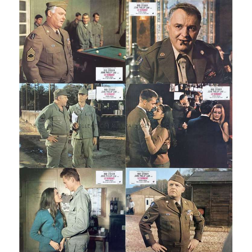 THE SERGEANT French Lobby Cards x6 - set B - 9x12 in. - 1968 - John Flynn, Rod Steiger