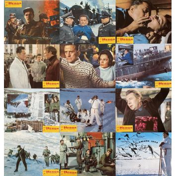 THE HEROES OF TELEMARK French Lobby Cards x12 - 9x12 in. - 1966 - Anthony Mann, Kirk Douglas