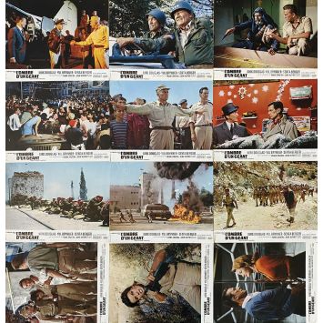 CAST OF A GIANT SHADOW French Lobby Cards x12 - 9x12 in. - 1966 - Melville Shavelson, Kirk Douglas