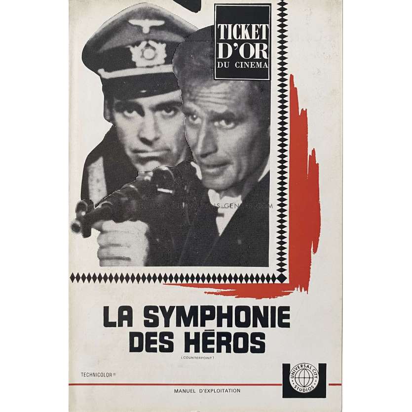 COUNTERPOINT French Herald/Trade Ad 6p - 6,3x9,5 in. - 1962 - Ralph Nelson, Charlton Heston
