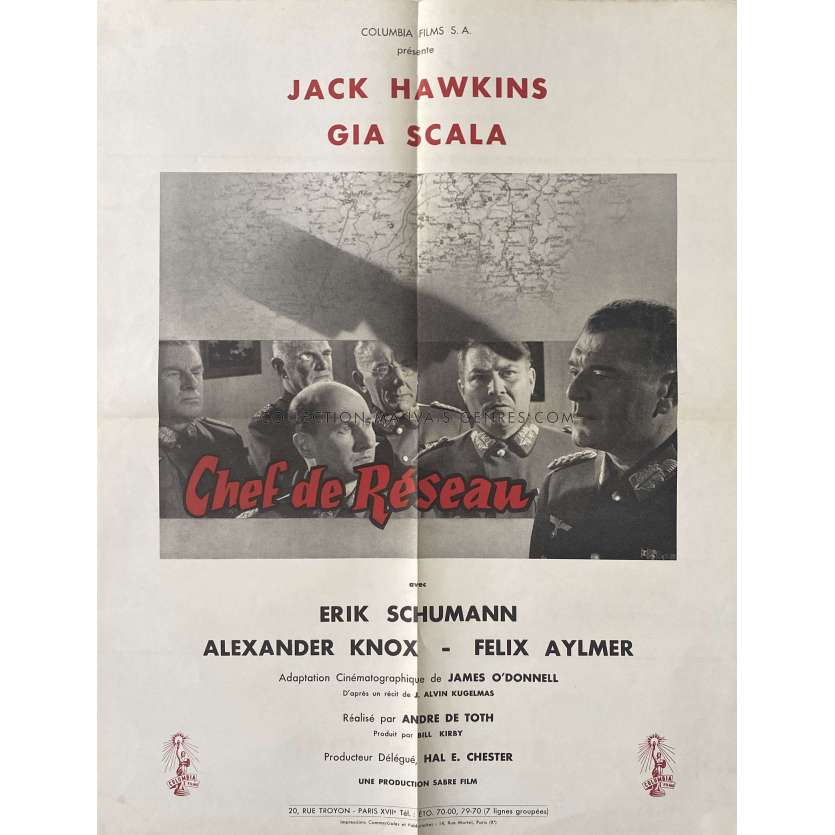 CHEF DE RESEAU Affiche de film- 50x70 cm. - 1958 - Jack Hawkins, André De Toth