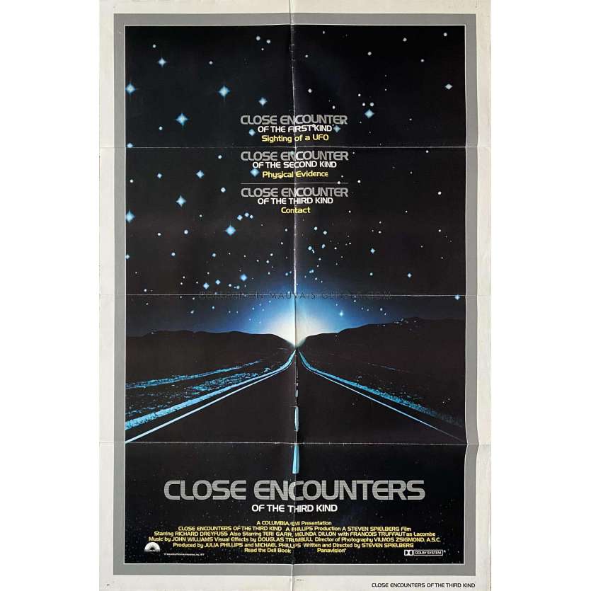 RENCONTRES DU TROISIEME TYPE Affiche de film- 69x104 cm. - 1977 - Richard Dreyfuss, Steven Spielberg