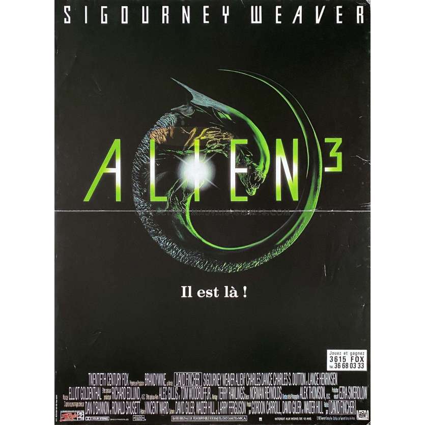 ALIEN 3 Affiche de film- 40x54 cm. - 1992 - Sigourney Weaver, David Fincher