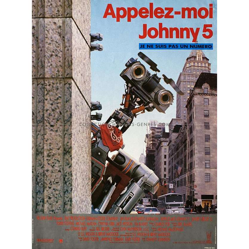 SHORT CIRCUIT 2 French Movie Poster- 15x21 in. - 1988 - Kenneth Johnson, Fisher Stevens