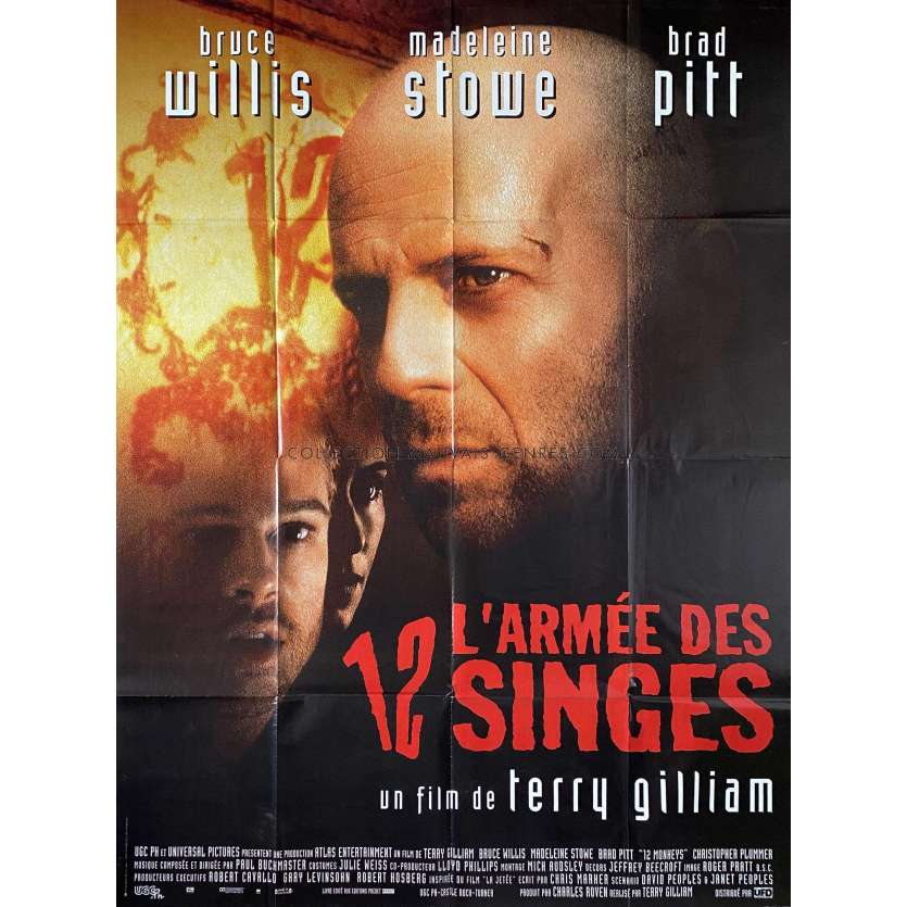 12 MONKEYS French Movie Poster- 47x63 in. - 1995 - Terry Gilliam, Bruce Willis