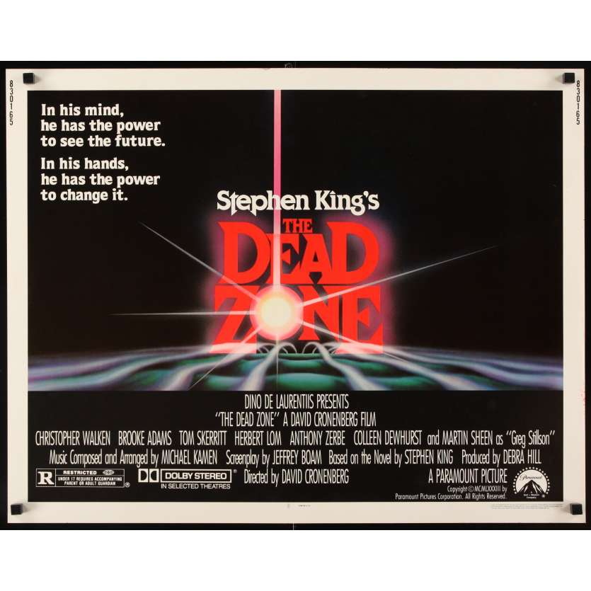 DEAD ZONE Affiche Américaine '83 David Cronenberg, Stephen King Movie Poster