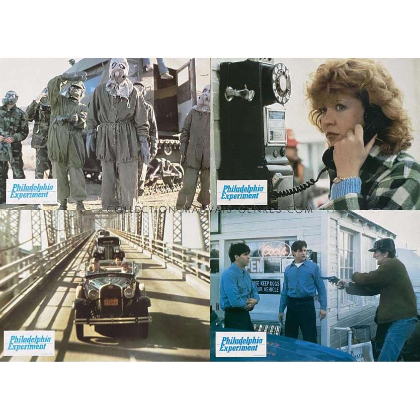 PHILADELPHIA EXPERIMENT French Lobby Cards x4 - 9x12 in. - 1984 - Stewart Rafill, Nancy Allen