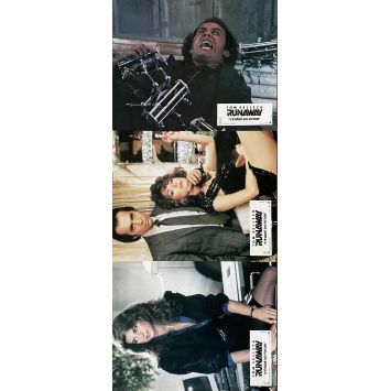 RUNAWAY French Lobby Cards x3 - 9x12 in. - 1984 - Michael Crichton, Tom Selleck