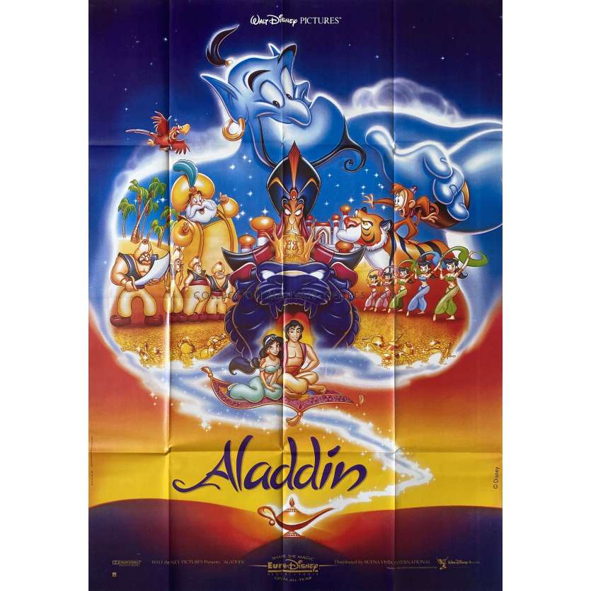 ALADDIN Affiche de film- 120x160 cm. - 1992 - Robin Williams, Walt Disney