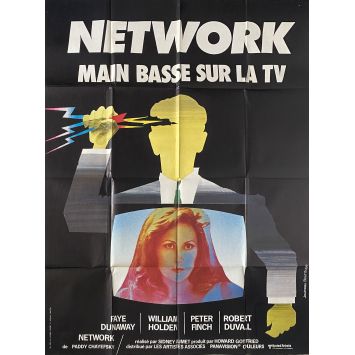 NETWORK French Movie Poster- 47x63 in. - 1976 - Sydney Lumet, Faye Dunaway
