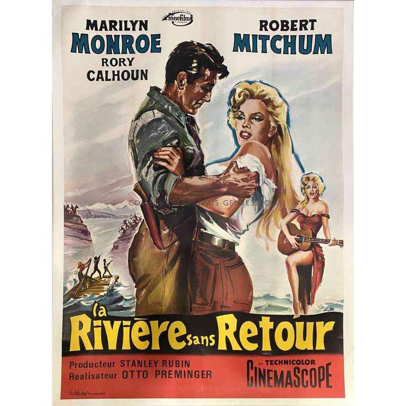 LA RIVIERE SANS RETOUR Affiche de film- 120x160 cm. - 1954/R1950 - Marilyn Monroe, Otto Preminger