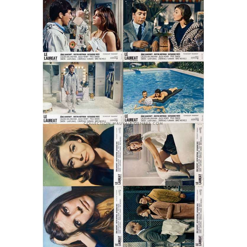 THE GRADUATE French Lobby Cards x8 - 9x12 in. - 1967 - Mike Nichols, Dustin Hoffman