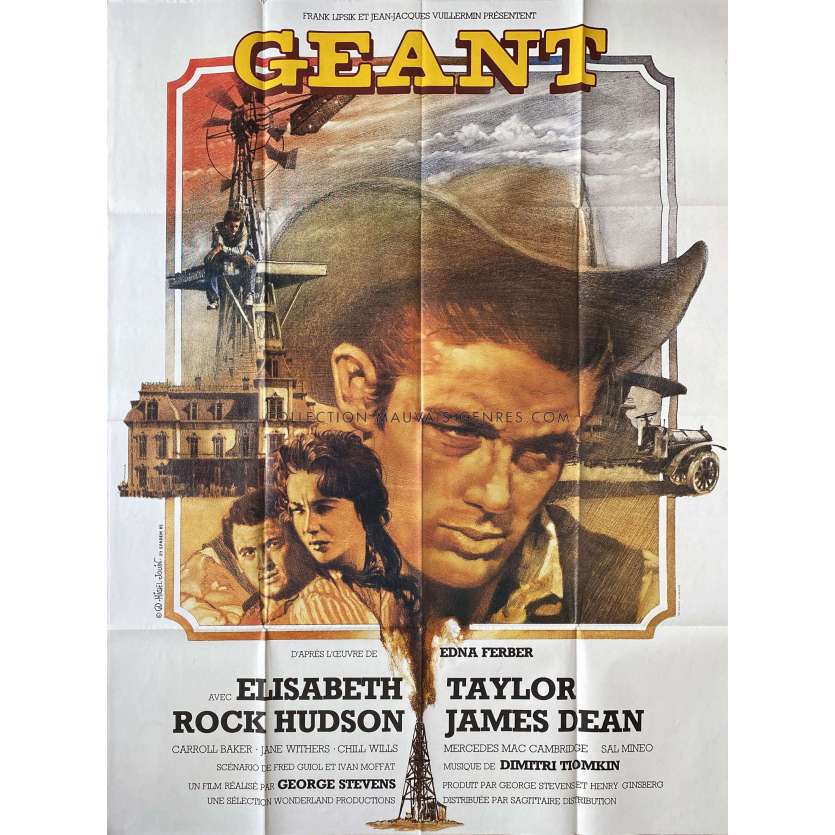 GEANT French Movie Poster- 47x63 in. - 1956/R1980 - George Stevens, James Dean