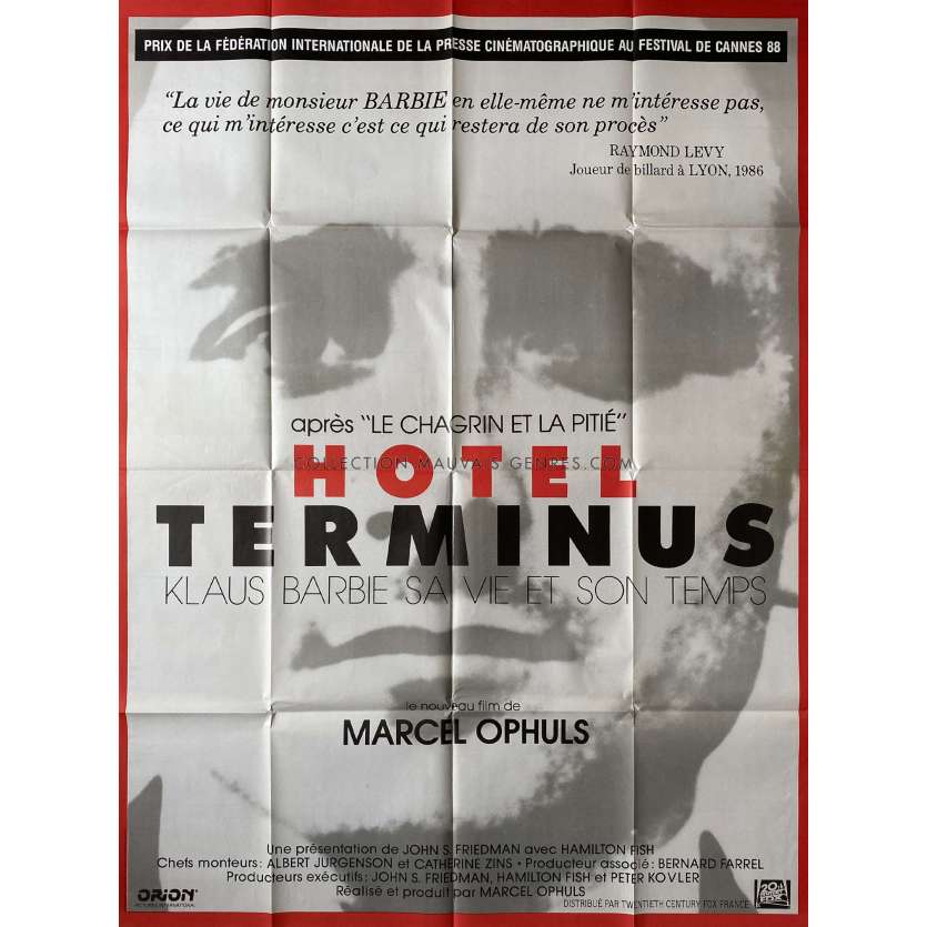 HOTEL TERMINUS French Movie Poster- 47x63 in. - 1988 - Marcel Ophüls, Lucie Aubrac