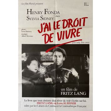 J'AI LE DROIT DE VIVRE Affiche de film- 80x120 cm. - 1937/R1980 - Henry Fonda, Fritz Lang