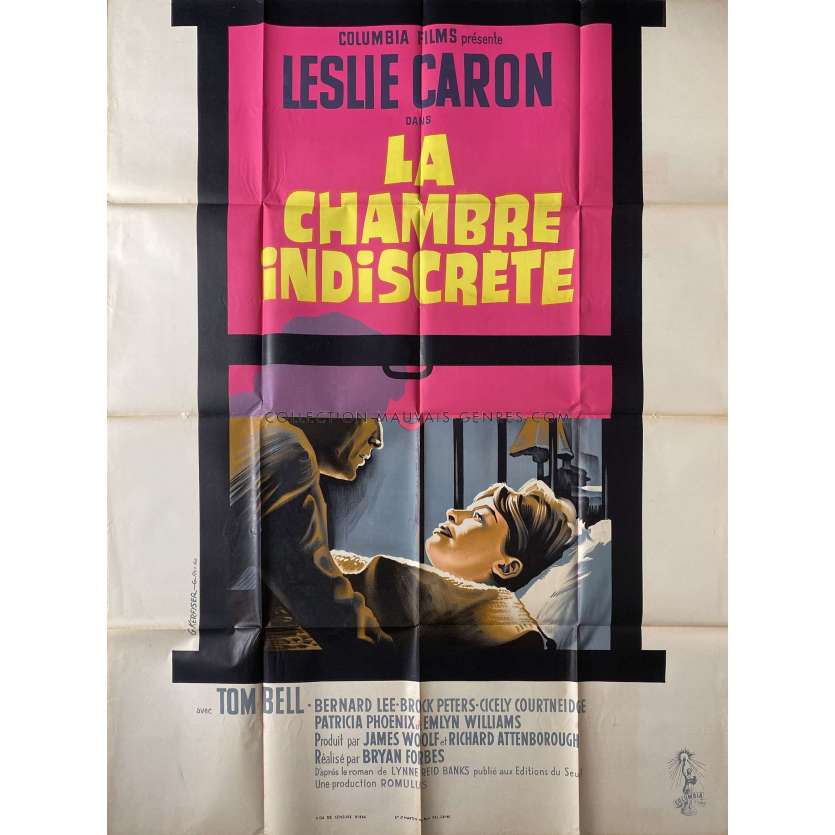 LA CHAMBRE INDISCRETE Affiche de film- 120x160 cm. - 1962 - Leslie Caron, Bryan Forbes