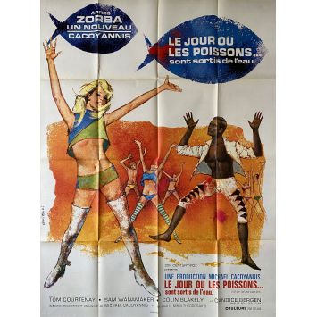 LE JOUR OU LES POISSONS SONT SORTIS DE L'EAU Affiche de film- 120x160 cm. - 1967 - Tom Courtenay, Michael Cacoyannis