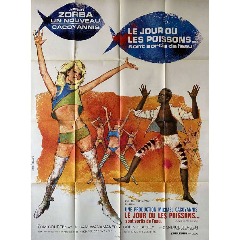 LE JOUR OU LES POISSONS SONT SORTIS DE L'EAU Affiche de film- 120x160 cm. - 1967 - Tom Courtenay, Michael Cacoyannis