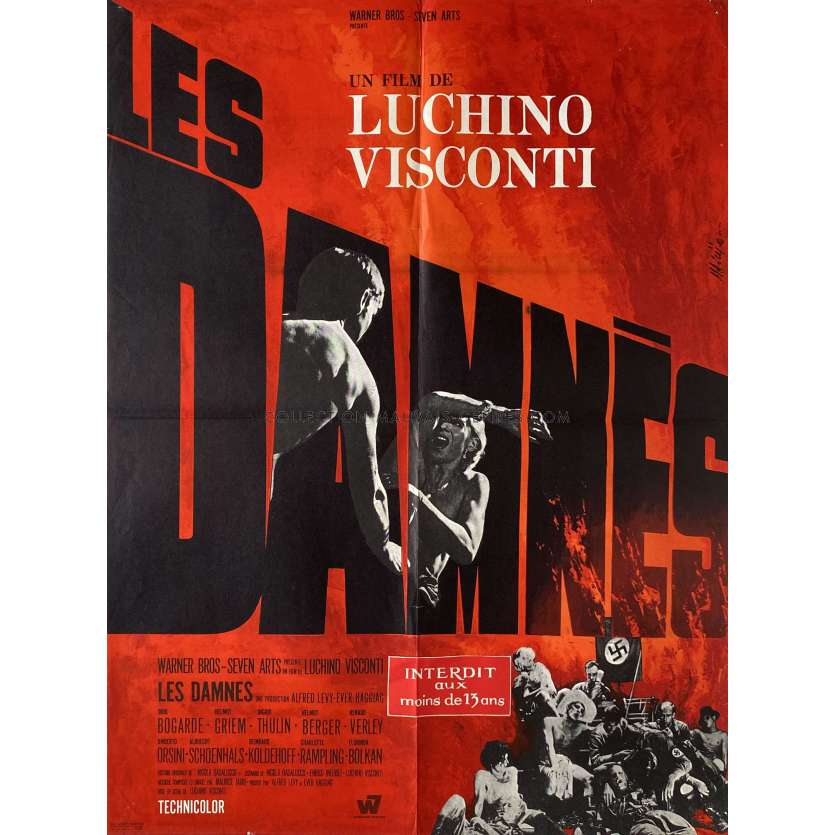 THE DAMNED French Movie Poster- 23x32 in. - 1969 - Luchino Visconti, Dirk Bogarde