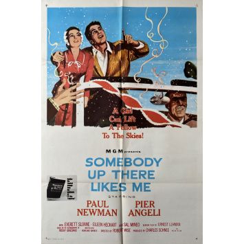 SOMEBODY UP THERE LIKES ME French Movie Poster- 27x41 in. - 1956 - Robert Wise, Paul Newman