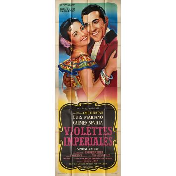 VIOLETAS IMPERIALES French Movie Poster 2 panels - 59x138 in. - 1952 - Richard Pottier, Luis Mariano