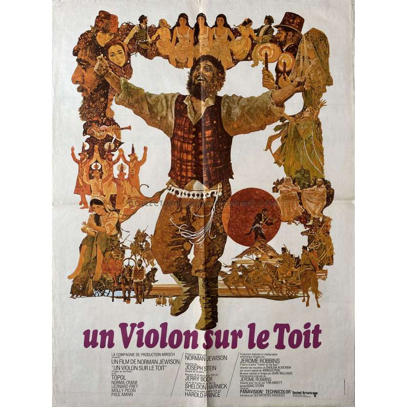 FIDLER ON THE ROOF French Movie Poster- 23x32 in. - 1971 - Norman Jewison, Topol