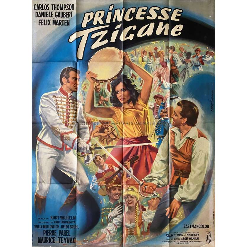 PRINCESSE TSIGANE Affiche de film- 120x160 cm. - 1962 - Carlos Thompson, Kurt Wilhelm