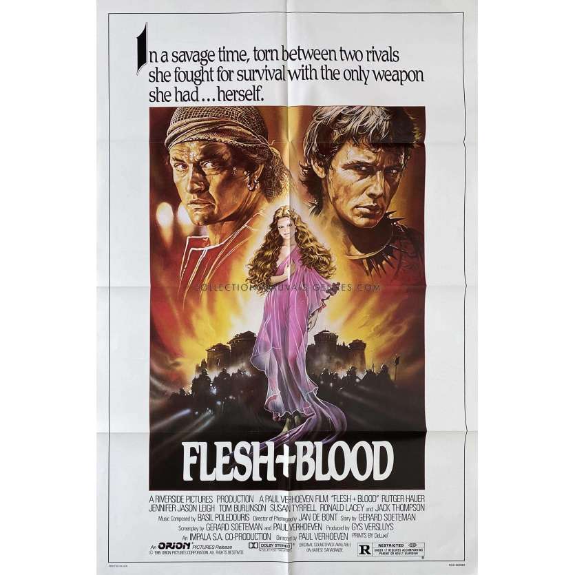 FLESH AND BLOOD U.S Movie Poster- 27x41 in. - 1985 - Paul Verhoeven, Rutger hauer
