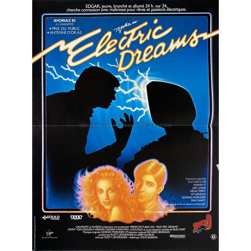 ELECTRIC DREAMS French Movie Poster- 15x21 in. - 1984 - Steve Barron, Virginia Madsen