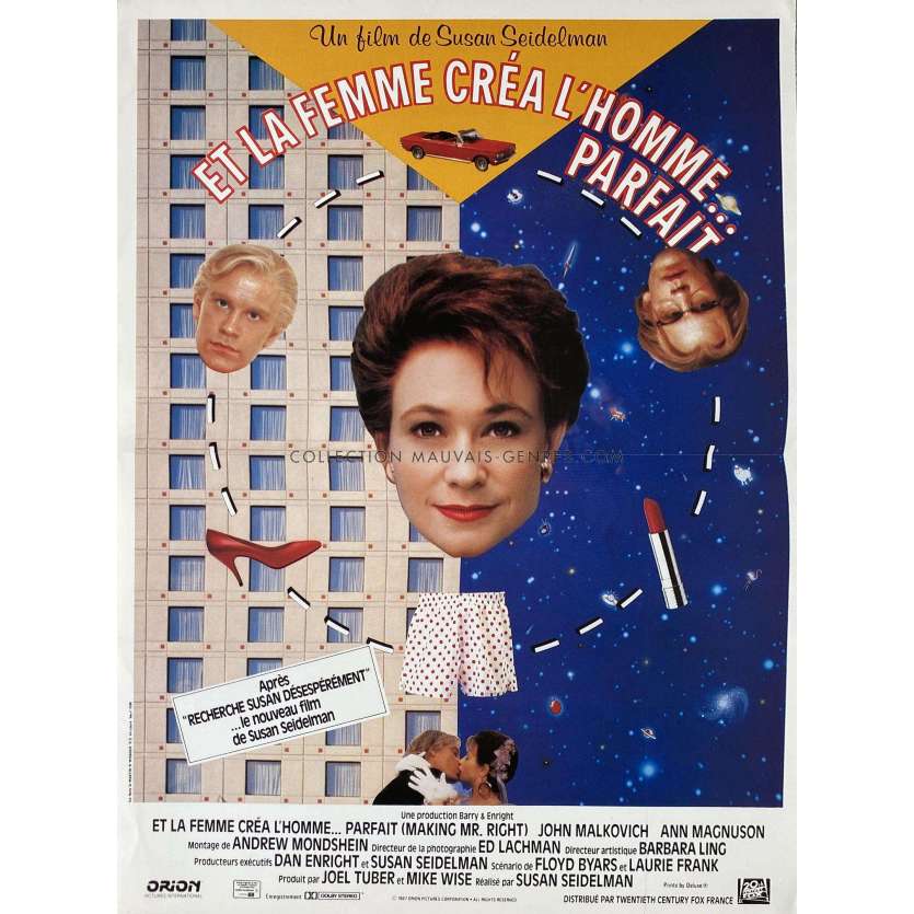 MAKING MR RIGHT French Movie Poster- 15x21 in. - 1987 - Susan Seidelman, John Malkovich