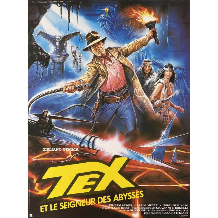 TEX ET LE SEIGNEUR DES ABYSSES Affiche de film- 40x54 cm. - 1986 - Giuliano Gemma, Duccio Tessari