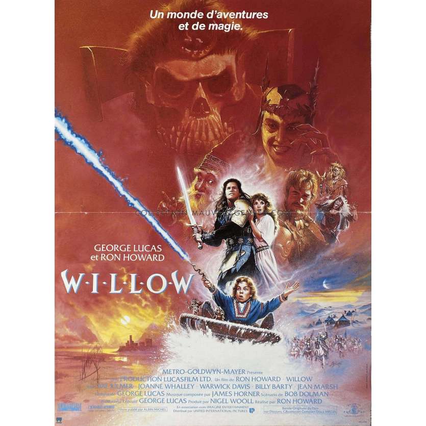 WILLOW French Movie Poster- 15x21 in. - 1988 - Ron Howard, Val Kilmer