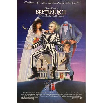BEETLEJUICE Affiche de film U.S- 69x102 cm. - 1988 - Michael Keaton, Tim Burton