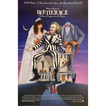 BEETLEJUICE French Movie Poster- 23x63 in. - 1988 - Tim Burton, Michael Keaton