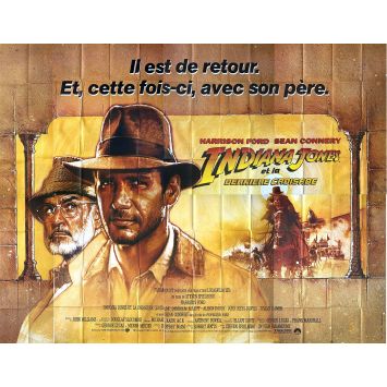 INDIANA JONES AND THE LAST CRUSADE French Movie Poster- 158x118 in. - 1989 - Steven Spielberg, Harrison Ford