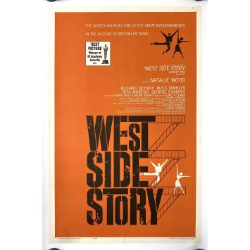 WEST SIDE STORY Affiche de film entoilée Oscars Style - 69x104 cm. - 1961/R1963 - Natalie Wood, Robert Wise