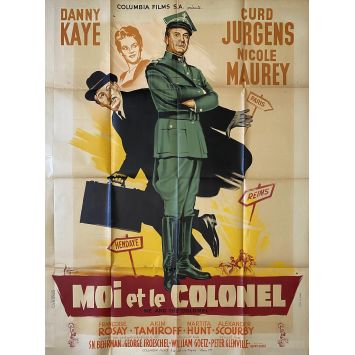 MOI ET LE COLONEL Affiche de film- 120x160 cm. - 1958 - Danny Kaye, Peter Glenville