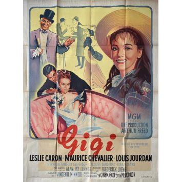 GIGI Affiche de film- 120x160 cm. - 1958 - Leslie Caron, Vincente Minnelli