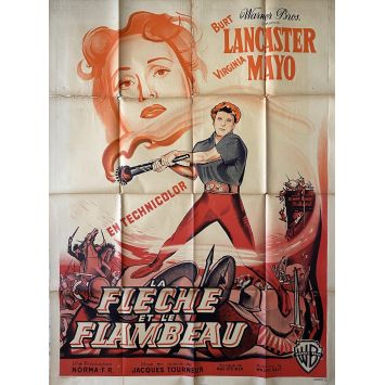 LA FLECHE ET LE FLAMBEAU Affiche de film- 120x160 cm. - 1950 - Burt Lancaster, Jacques Tourneur