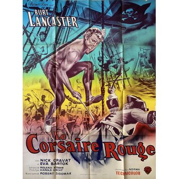 THE CRIMSON PIRATE French Movie Poster- 47x63 in. - 1952 - Robert Siodmak, Burt Lancaster